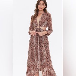 NWT Forever 21 snake print cut out dress